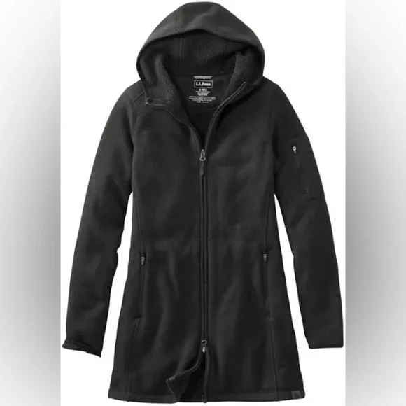 L.L. Bean Women's Small Petite Sweater Fleece Coat Classic Black ItemID 503354 - Picture 13 of 13